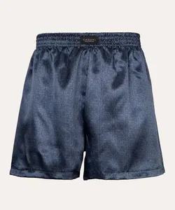 samba canção de cetim casual estampada azul marinho GG