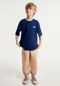 Calça Infantil Menino Jogger Cargo - Bege 006