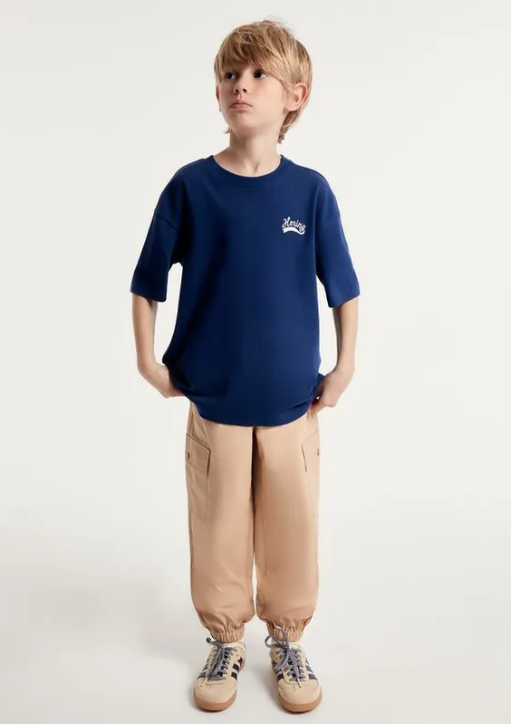 Calça Infantil Menino Jogger Cargo - Bege 006
