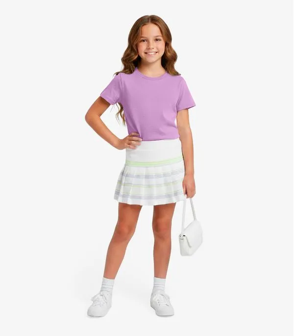 Blusa Infantil Menina Manga Curta Lisa Soletex Roxo 6