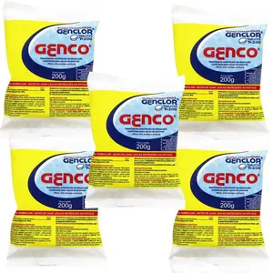 Kit 05 Pastilha Tablete Genco Genclor 200g Para Piscina