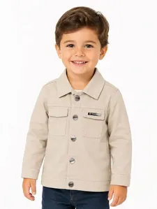 Jaqueta Sarja Infantil Para Menino - BEGE 3