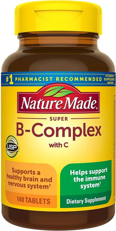 Nature Made Super Complexo B com Vitamina C e Ácido Fólico – 140 comprimidos