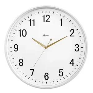 Relógio Herweg Branco Silencioso Ponteiro Dourado Vidro 6866 Branco - Branco