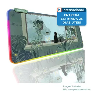 Mousepad Gamer Jmiyav Kitty 80X30 RGB Verde A-MBI