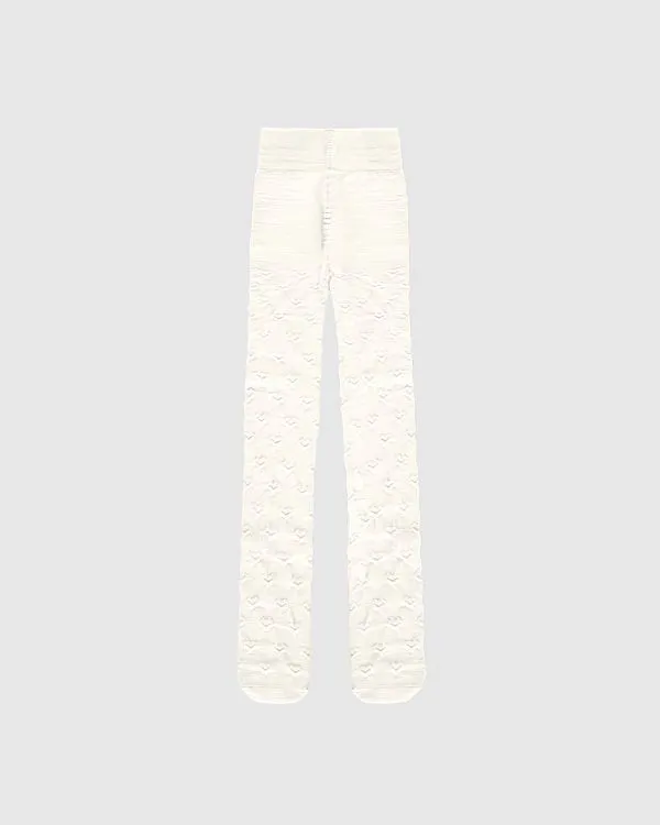 Meia-Calça Menina Corações Em Tricô - Carinhoso Off White - P