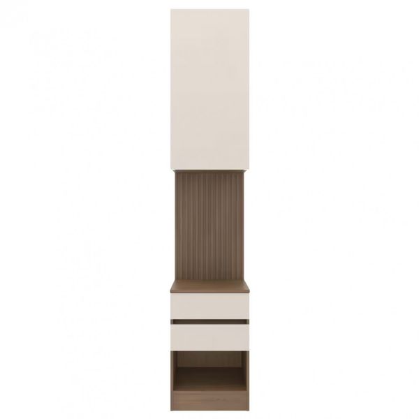 Armário Modulado de Lateral Bartira Lugano com 1 Porta 2 Gavetas 2 Prateleiras Casal Avelã/Cappuccino