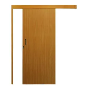 Kit Porta de Correr Madeira Lisa MGM Mogno Direita - 215x80