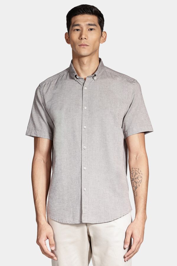 Camisa Manga Curta Move Slim Oxford Button Down Copan Café - P