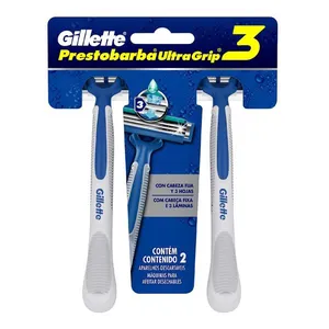 Aparelho de Barbear Gillette Prestobarba Ultragrip3 Descartável - 2 Unidades
