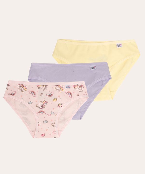 kit de 3 calcinhas infantil miss delírio colorido G
