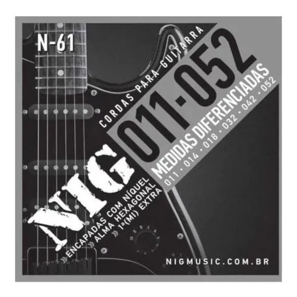 Encordoamento NIG Rouxinol Para Guitarra Rouxinol 011-052 N61 (MP)