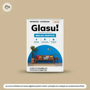 Tinta Acrílica Standard Semibrilho Glasu Suvinil 18L Brilho Prático Camurça (MP)