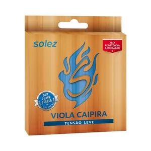 Kit com 2 Encordoamentos para Viola Caipira SLVC TL Tensão Leve Afinação Mi Cebolão Solez Strings Encordoamento para Viola Caipira SLVC TL Tensão Leve Mi Cebolão Kit com 2 Jogos Solez Strings