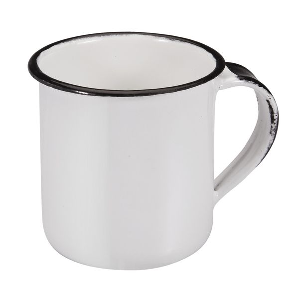 Caneca Esmaltada Metallouça Aço Branca 70ml