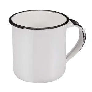 Caneca Esmaltada Metallouça Aço Branca 70ml