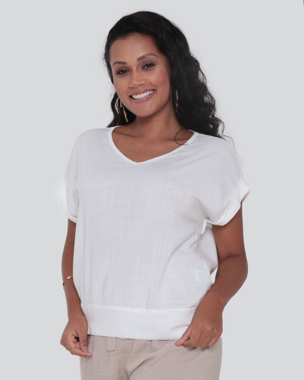 Blusa Feminina Recorte Off White GG