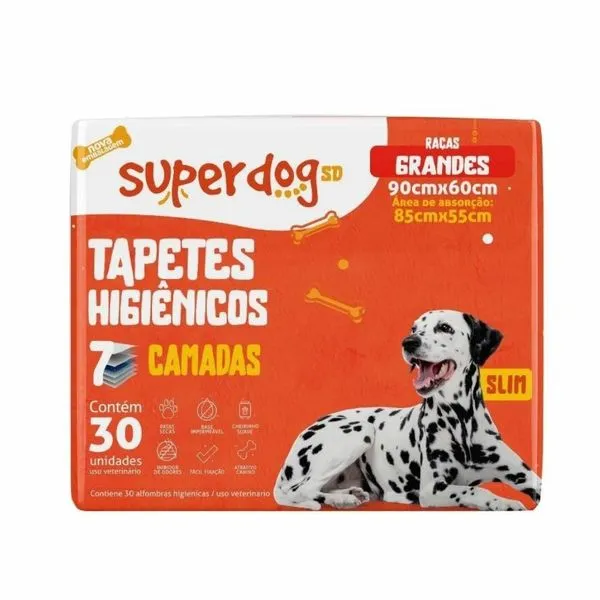 Tapetes Higiênicos Super Dog Raças Grandes 30 Unidades