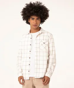 camisa manga longa xadrez com bolso off white M