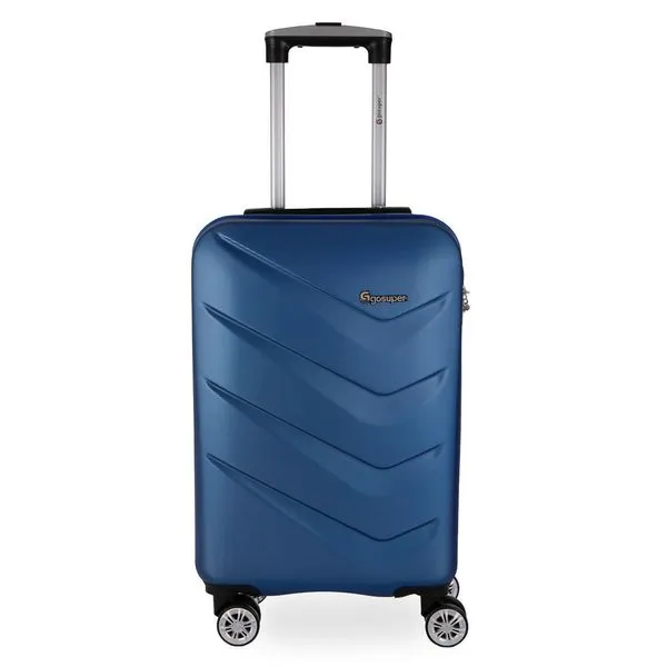 Mala de Bordo Pequena 55cm Abs com Cadeado Integrado e Rodas Giratórias 360º Oslo Azul Royal Gosuper Mala de Bordo Pequena Abs com Cadeado Integrado e Rodas 360º Oslo Azul Royal Gosuper
