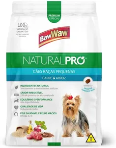 Ração Baw Waw Natural Pró Cão Pequeno Carne e Arroz 1kg