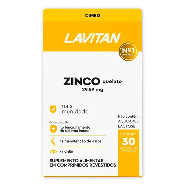 Suplemento Alimentar Lavitan Zinco 29,59mg 30 Comprimidos