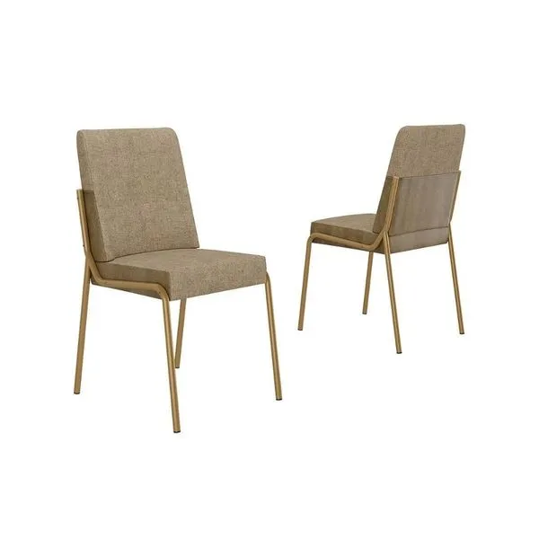 Cadeira Jantar Hug 1749 Aço 2 Un Dourado/Bamboo Carraro