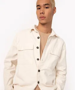 camisa de sarja oversized manga longa off white M