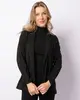 Blazer Feminino Berry & Co. Longo Viscose Decote Lapela Preto P