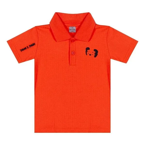 Camiseta Gola Polo Tigor T Tigre Grid Laranja 2