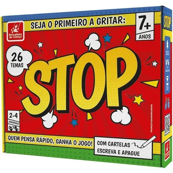 Jogo de Tabuleiro Diverso Stop para Todas as Idades Diversão em Família Brincadeira de Criança Jogo Diverso Stop para Todas as Idades Brincadeira de Criança