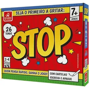 Jogo de Tabuleiro Diverso Stop para Todas as Idades Diversão em Família Brincadeira de Criança Jogo Diverso Stop para Todas as Idades Brincadeira de Criança