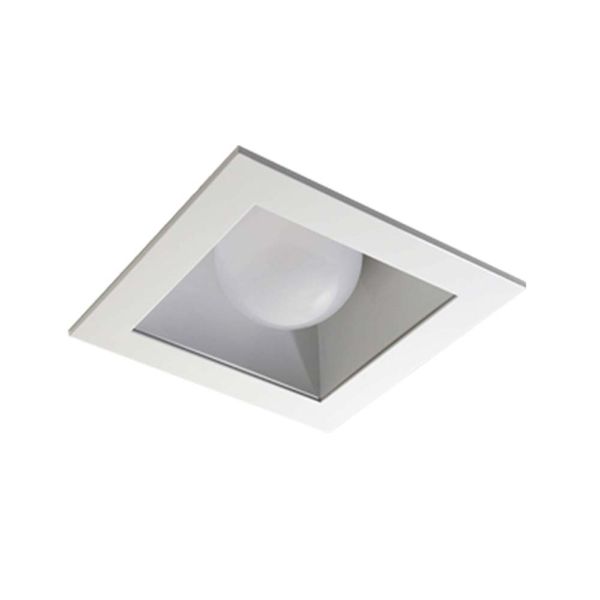 Luminária de embutir quadrado lâmpada A60 com refletor branco Bonin