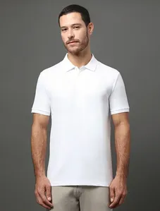 Polo Masculina Básica Smooth Cotton Calvin Klein - Branco Polo Masculina Básica Smooth Cotton Calvin Klein Branco Ggg