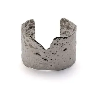 Bracelete Cuff Poder Orgânico de Aço Prata Único