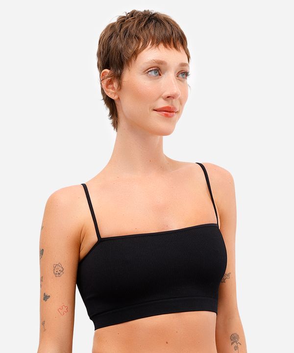 sutiã faixa de poliamida canelado trifil preto 46