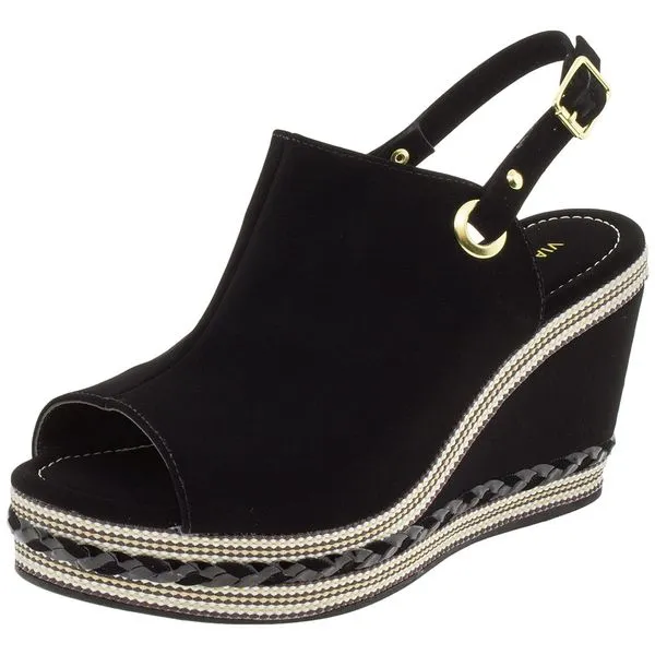 Sandália Feminina Anabela Via Scarpa - 129812619 PRETO 36