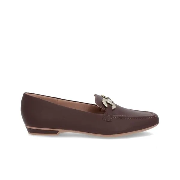 Sapato Loafer Feminino N°39 Usaflex Couro Bridão Marrom Pinhão (MP)