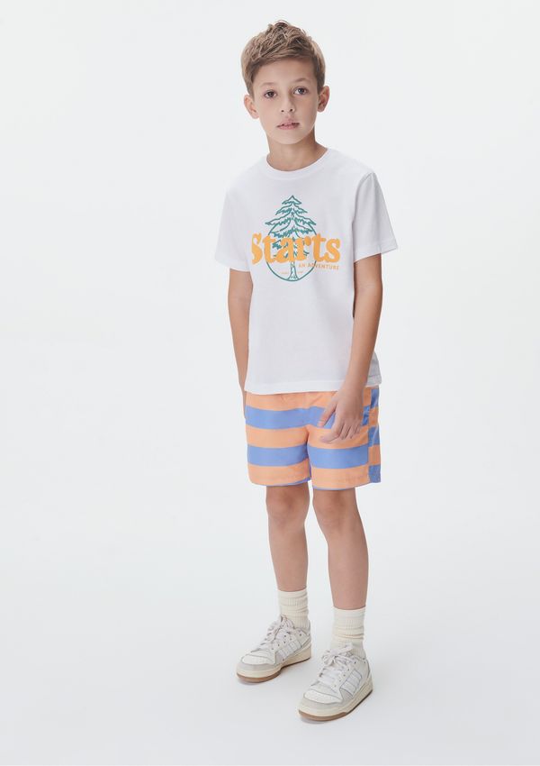 Shorts Infantil Menino Estampado - Laranja 002