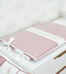 Trocador para Cômoda Rosas 400 Fios 0,70 x 0,45cm Rosa