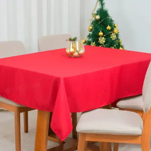 Toalha de Mesa 8 Lugares Oxford Maquinetado Natal Vermelha