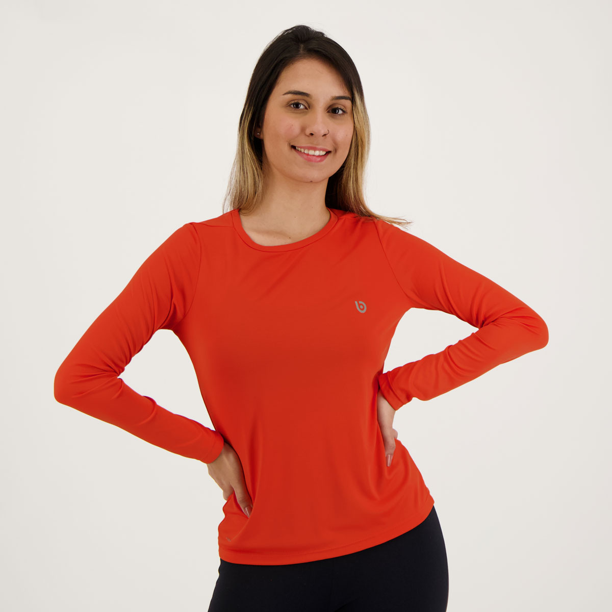 Camiseta Area Manga Longa Balance Feminina Laranja