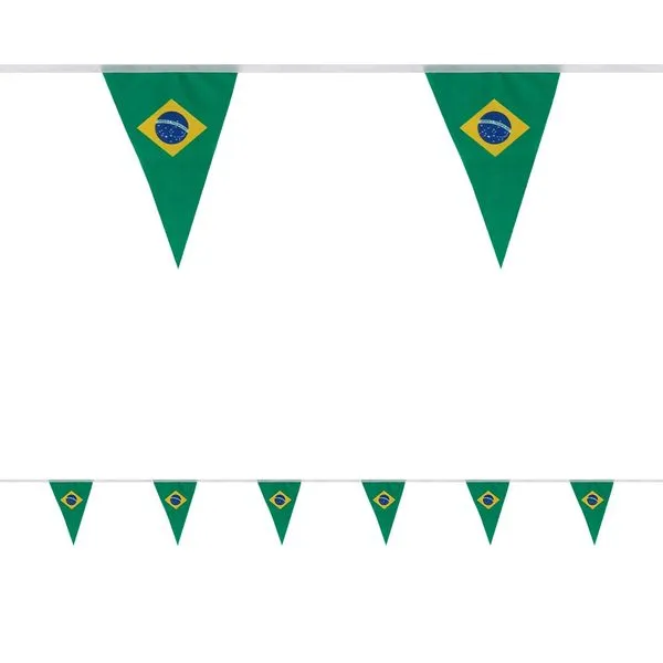 Bandeirola Triangular Brasil Plástico (varal Com 100cm) - bee