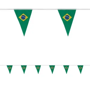 Bandeirola Triangular Brasil Plástico (varal Com 100cm) - bee