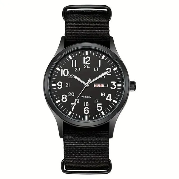 Relógio de Pulso Masculino Relógio Verde para Homem de Quartzo Luxo Pulseira Nylon Preto Verde Relógio de Pulso Masculino Relógio Verde para Homem de Quartzo Luxo Nylon Preto Verde