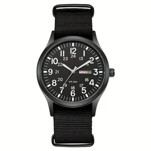 Relógio de Pulso Masculino Relógio Verde para Homem de Quartzo Luxo Pulseira Nylon Preto Verde Relógio de Pulso Masculino Relógio Verde para Homem de Quartzo Luxo Nylon Preto Verde