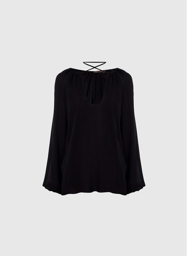 Blusa Serenity Preto Seda Bo.Bô Feminino 38