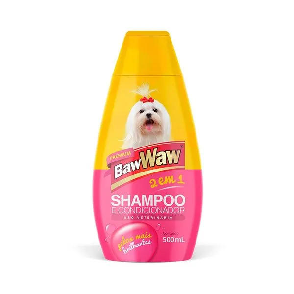 Shampoo Baw Waw 2 Em 1 para Cães 500ml