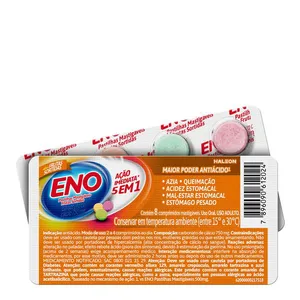 Antiácido Eno 750mg Frutas Sortidas 8 Pastilhas Mastigáveis