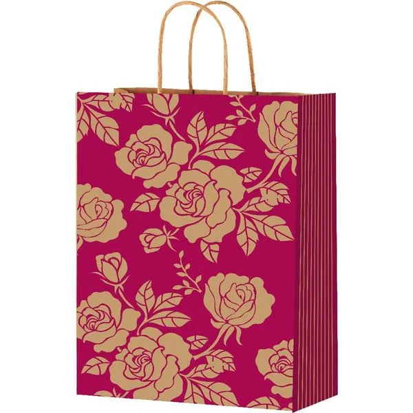 Sacola De Papel M Festcolor Flores 29x24x12 (MP)